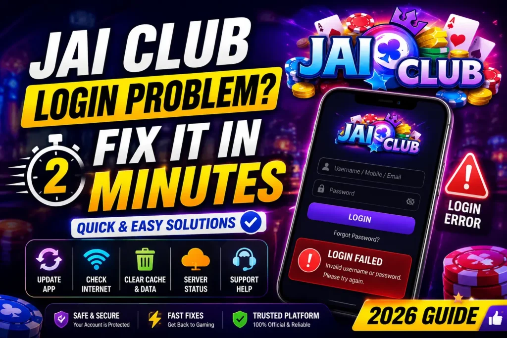 Jai Club Login Problem Fix Guide 2026