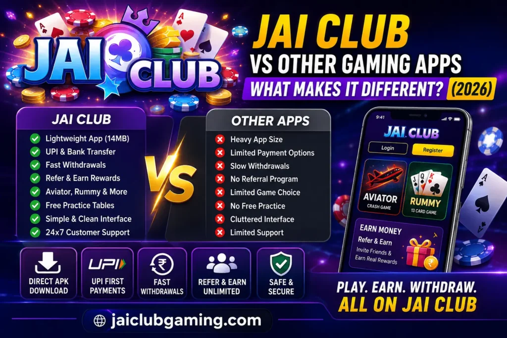 Jai Club vs other gaming apps comparison 2026